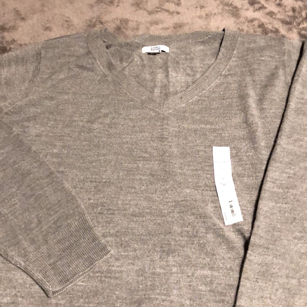 NWT Men’s V neck gray sweater, sz XXL